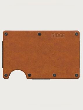 Ridge RFID Blocking Wallet, Tobacco Brown Leather, NWT, NIB